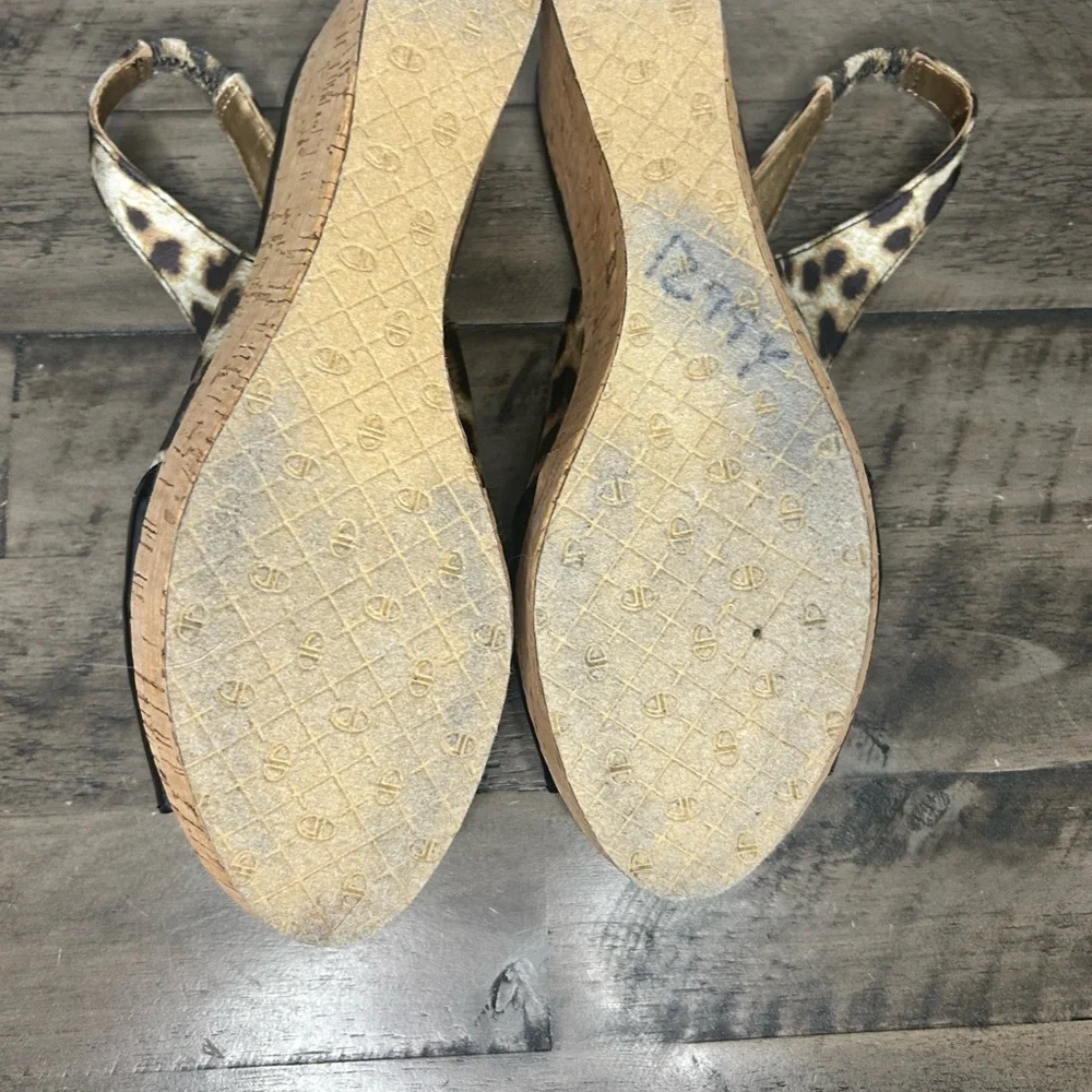 Circa Joan & David Patent and Leopard Slingback Wedge